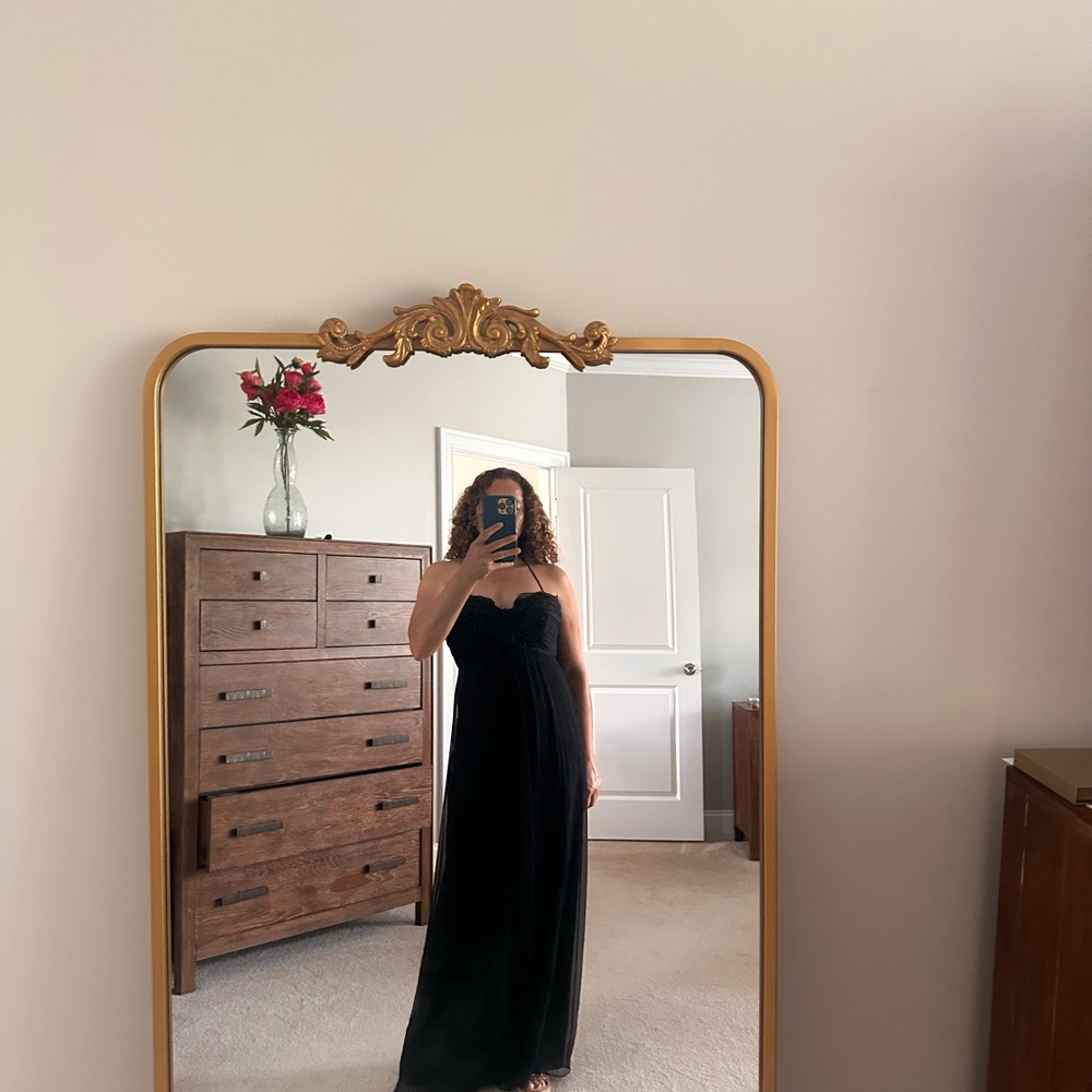 Amsale Black Strapless Prom Dress